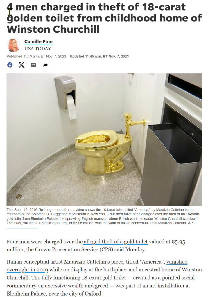 Four men charged in Million Dollar Toilet Theft